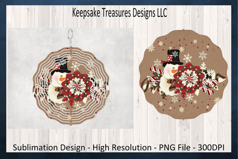 Snowman Wind Spinner, Winter Christmas Wind Spinner, PNG Sublimation Wind Spinner, Wind Spinner Template, Digital Download, Printable PNG Sublimation Keepsake Treasures Designs LLC. 