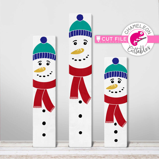 Snowman Winter Christmas porch sign vertical svg png dxf SVG Chameleon Cuttables 