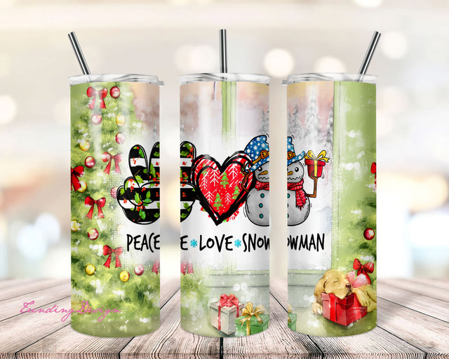 Snowman Winter Design 20oz Tumbler Wrap Sublimation TrendingDesign 