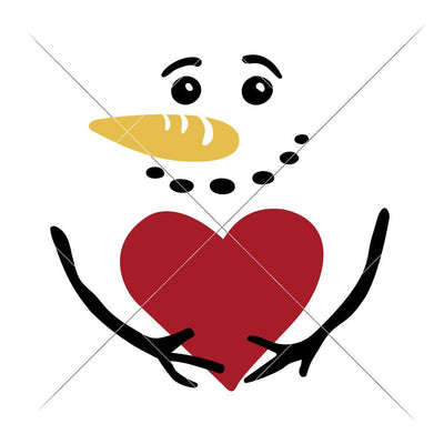 Snowman with Heart - Christmas Winter SVG Chameleon Cuttables 