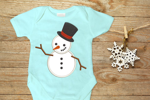 Snowman with Top Hat Applique Embroidery Embroidery/Applique DESIGNS Designed by Geeks 