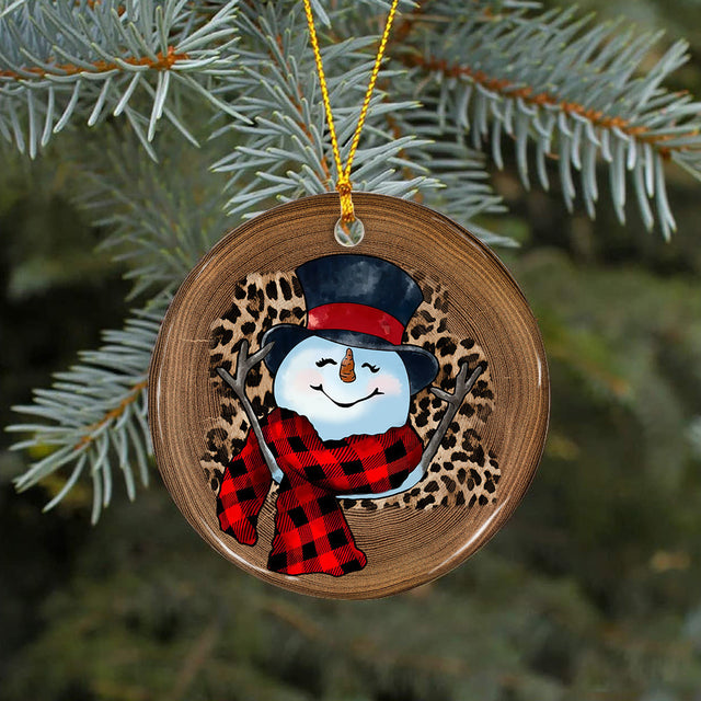 Snowman Wood Slice Ornament Png, Snowman Christmas Ornament Png,Round Christmas Ornament, Christmas Ornament Sublimation Design Download Sublimation CaldwellArt 