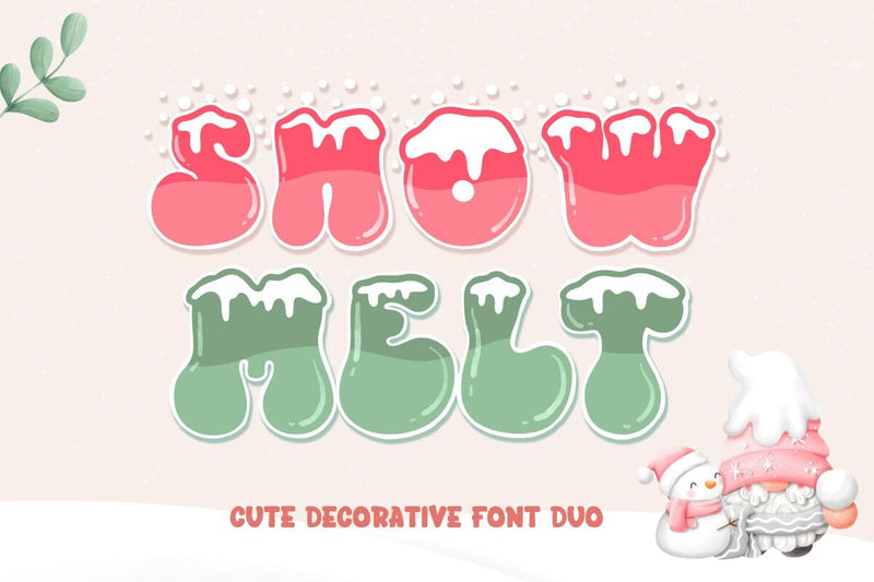 Snowmelt-Cute Decorative Font Font AnningArts Design 