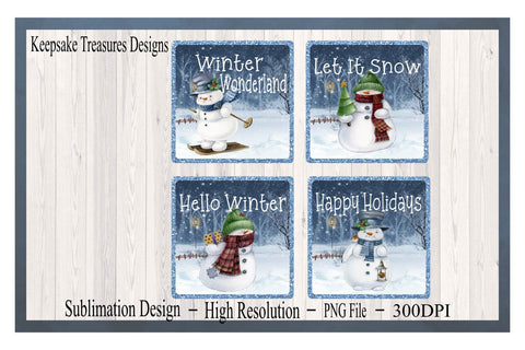 Snowmen Christmas Ornaments, Christmas Gifts, Christmas Tree Decor, Sublimation Design, Digital Download, Individual PNGs Sublimation Keepsake Treasures Designs LLC. 