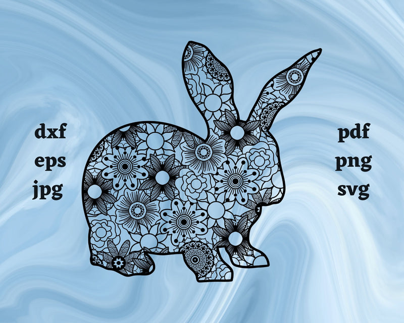 Snowshoe Hare Mandala SVG Cut File SVG Northern Light SVG 