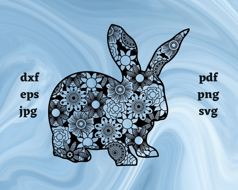 Snowshoe Hare Mandala SVG Cut File SVG Northern Light SVG 