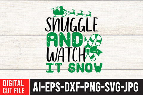 Snuggle And Watch it Snow SVG Cut File SVG BlackCatsMedia 