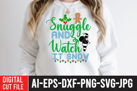 Snuggle And Watch it Snow SVG Cute File SVG BlackCatsMedia 