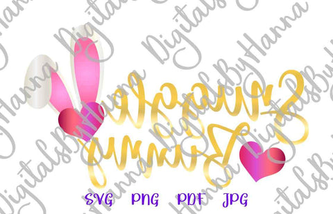 Snuggle Bunny Happy Easter Print & Cut SVG Digitals by Hanna 