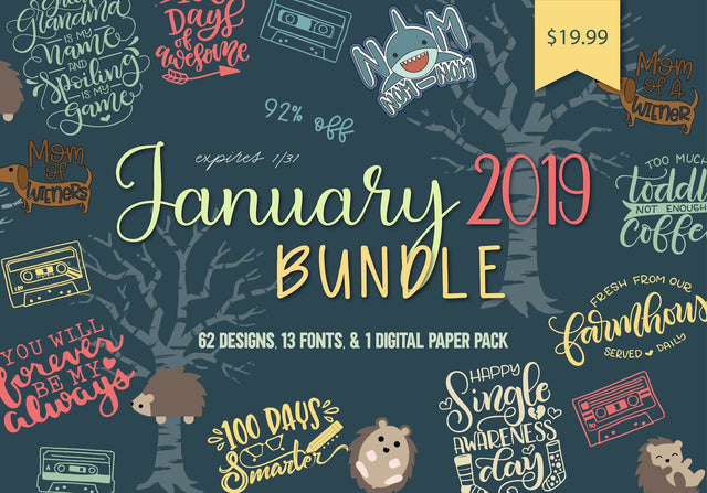 So Fontsy January 2019 Bundle Bundle So Fontsy Design Shop 