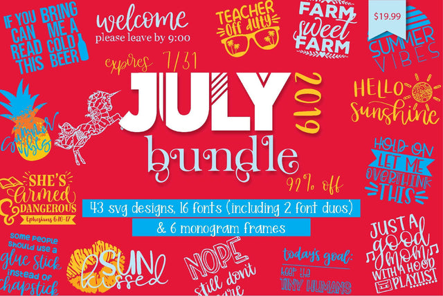 So Fontsy July 2019 Bundle Bundle So Fontsy Design Shop 