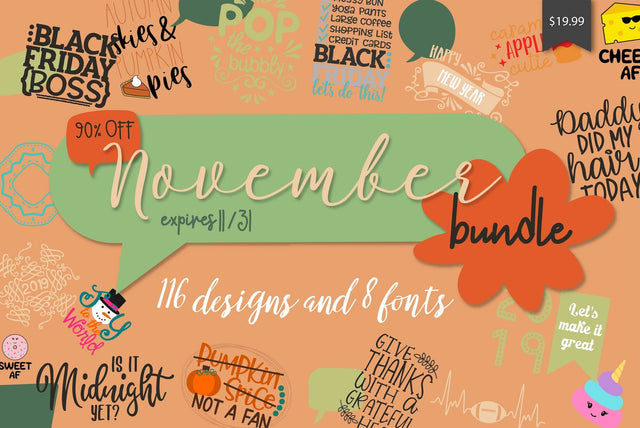 So Fontsy November 2018 Bundle Bundle So Fontsy Design Shop 