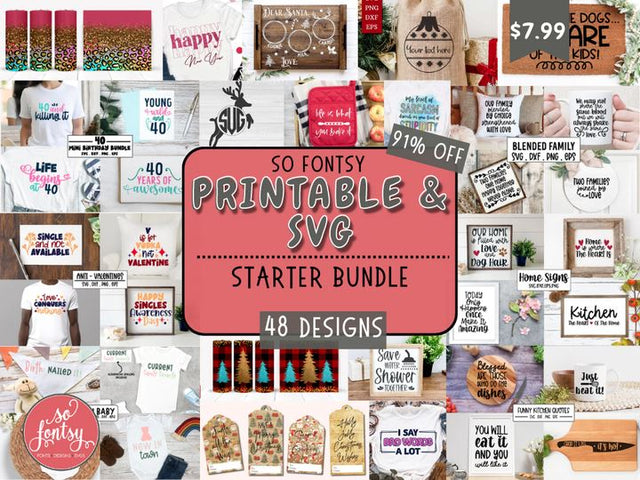 So Fontsy Printable + SVG Starter Bundle Bundle So Fontsy Design Shop 