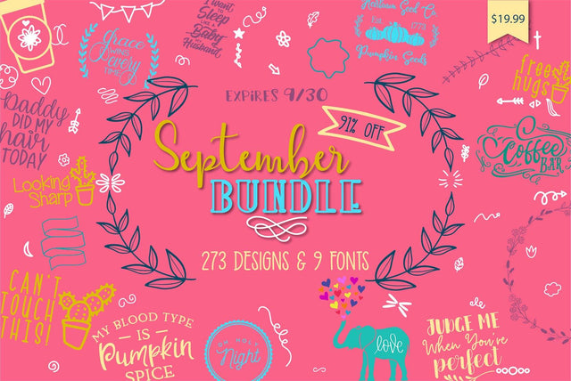 So Fontsy September 2018 Bundle Bundle So Fontsy Design Shop 