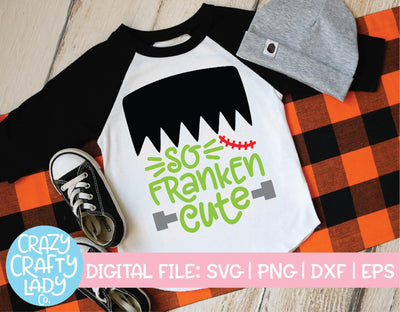 So Franken Cute | Halloween SVG Cut File SVG Crazy Crafty Lady Co. 
