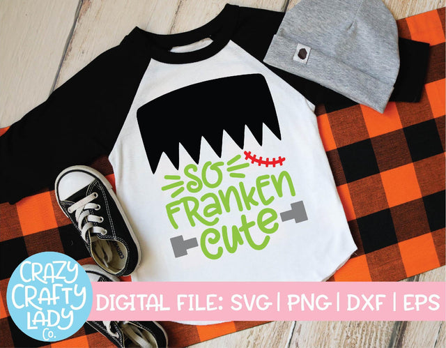 So Franken Cute | Halloween SVG Cut File SVG Crazy Crafty Lady Co. 