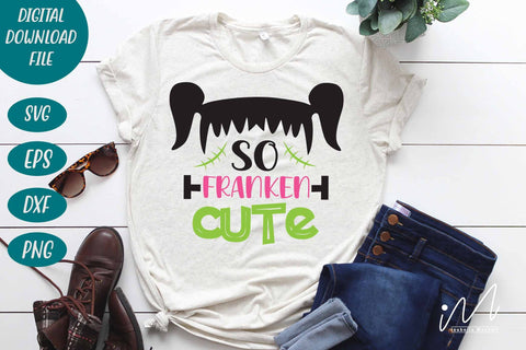 So franken cute svg, Halloween girl svg, Halloween boy svg SVG Isabella Machell 