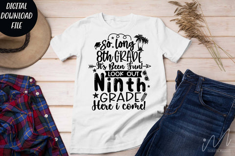 So long 8th grade it's been fun svg,Graduation svg, Graduation t shirt, Cut files, Graduation cricut, Summer t shirt svg SVG Isabella Machell 