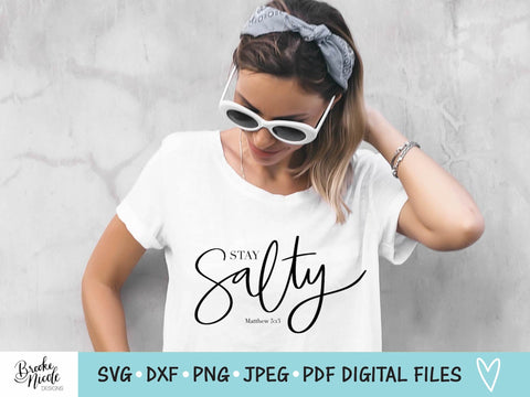 So Salty SVG Cut File | Christian tshirt SVG | png | jpeg | dxf | Cricut SVG | Silhouette | Instant Download | farmhouse sign svg SVG Brooke Nicole Designs 