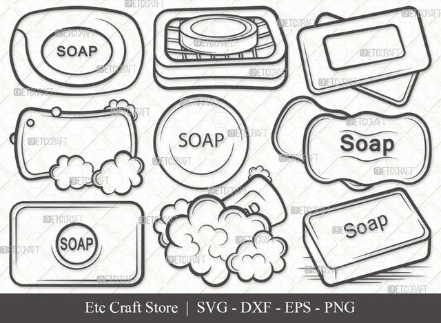 Soap Outline SVG Cut File | Soap Svg | Soap Bar Svg | Soap Bubbles Svg | Soap Icon Svg | Body Soap Svg | Sope With Case Svg | Soap Svg Bundle SVG ETC Craft 