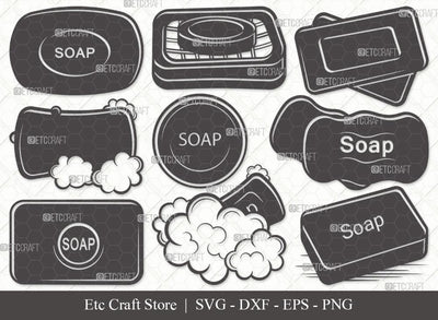Soap Silhouette SVG Cut File | Soap Svg | Soap Bar Svg | Soap Bubbles Svg | Soap Icon Svg | Body Soap Svg | Sope With Case Svg | Soap Svg Bundle SVG ETC Craft 