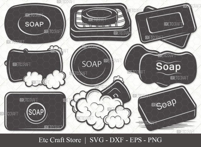 Soap Silhouette SVG Cut File | Soap Svg | Soap Bar Svg | Soap Bubbles Svg | Soap Icon Svg | Body Soap Svg | Sope With Case Svg | Soap Svg Bundle SVG ETC Craft 