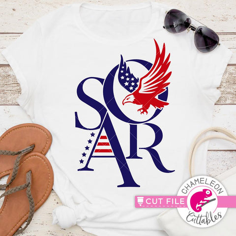 Soar American Eagle - 4th of July - USA - Patriotic Shirt Design - SVG SVG Chameleon Cuttables 