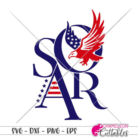 Soar American Eagle - 4th of July - USA - Patriotic Shirt Design - SVG SVG Chameleon Cuttables 