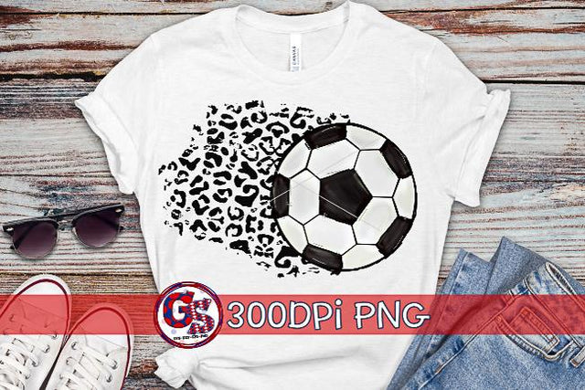 Soccer and Leopard PNG for Sublimation Sublimation Greedy Stitches 