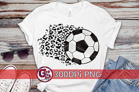 Soccer and Leopard PNG for Sublimation Sublimation Greedy Stitches 