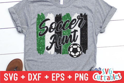 Soccer Aunt svg - Soccer Cut File - svg - eps - dxf - png - Brush Strokes - Silhouette - Cricut - Digital Download SVG Svg Cuttables 