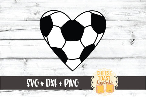Soccer Ball Heart - Personalized Soccer SVG PNG DXF Cut Files SVG Cheese Toast Digitals 
