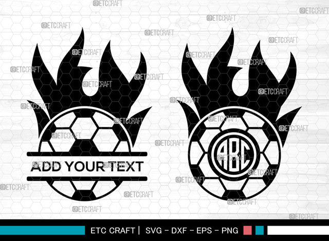 Soccer Ball Monogram, Soccer Ball SVG, Ball Flame Svg, Soccer Ball Icon Svg, Soccer Net Svg, Soccer Monogram Frame Svg, Soccer Ball Bundle SVG ETC Craft 
