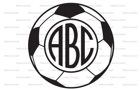Soccer ball monogram SVG TribaliumArtSF 