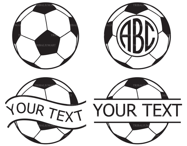 Soccer ball monogram SVG TribaliumArtSF 