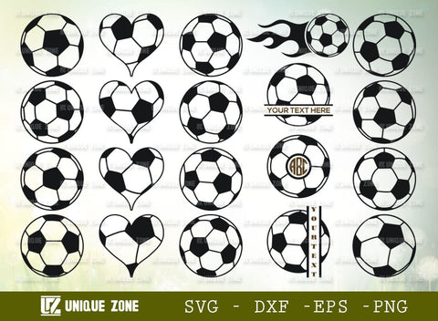 Soccer Ball SVG Bundle, Ball Silhouette, Sports Ball Svg, Soccer Mom Svg, Football Svg, SVG Unique Zone 