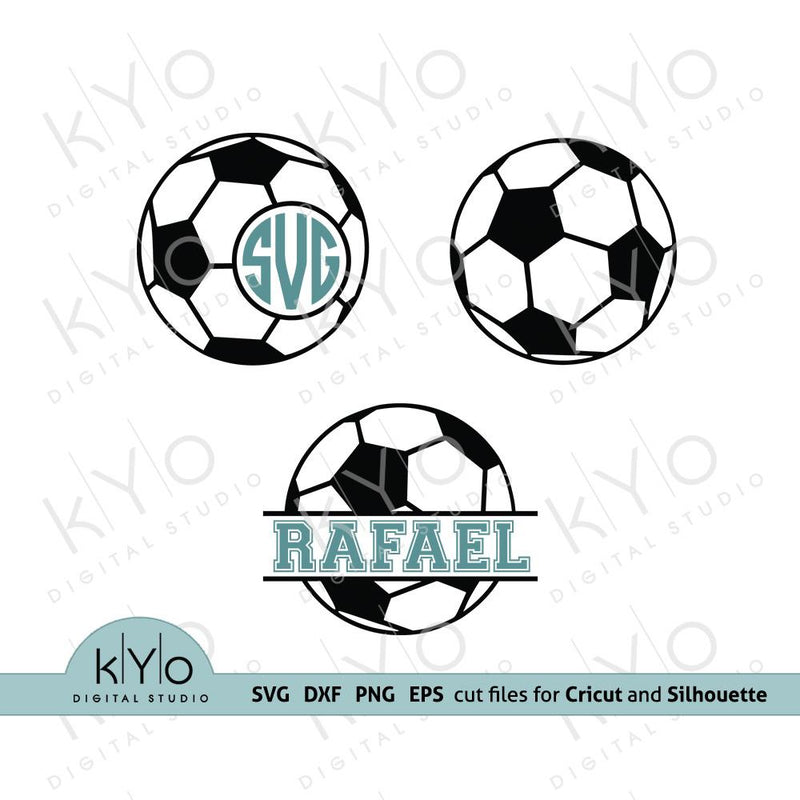 Soccer Ball SVG, Split Soccer Monogram Svg Files - So Fontsy