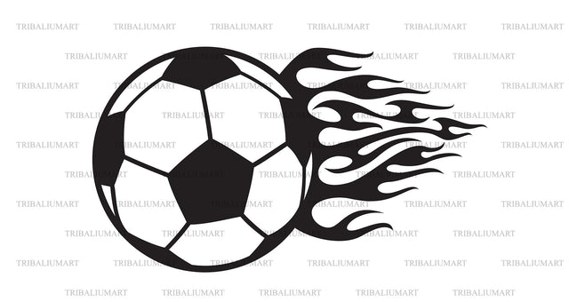 Soccer Ball with Flame SVG TribaliumArtSF 