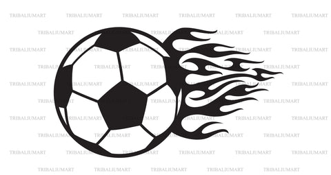 Soccer Ball with Flame SVG TribaliumArtSF 