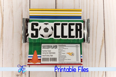 Soccer Candy Bar Wrapper 3D Paper Family Creations 