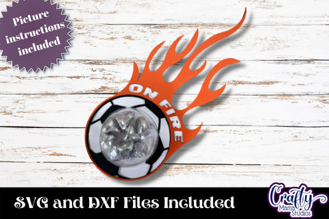 Soccer Candy Dome Holder, On Fire Sports Candy Ornament SVG Crafty Mama Studios 