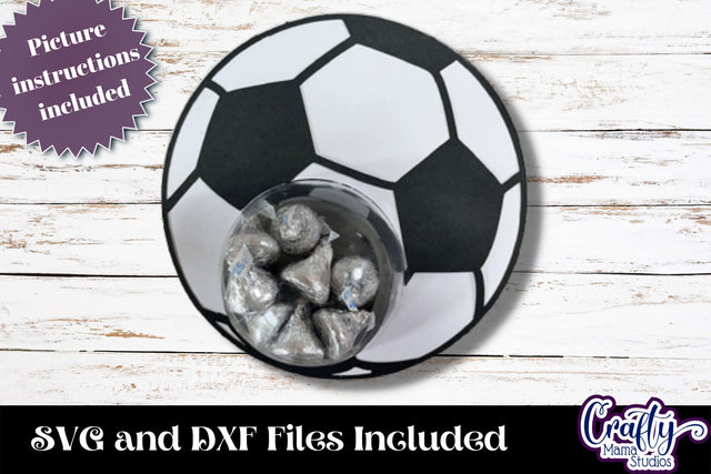 Soccer Candy Dome Holder, Soccer Ball Sports Candy Ornament SVG Crafty Mama Studios 