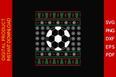 Soccer Christmas Ugly Sweater Design SVG PNG EPS Cut File SVG Creativedesigntee 
