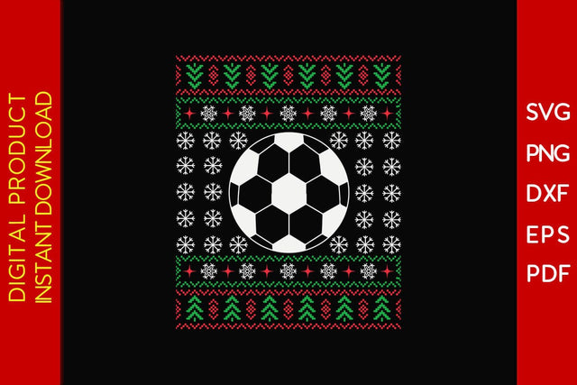 Soccer Christmas Ugly Sweater Design SVG PNG EPS Cut File SVG Creativedesigntee 