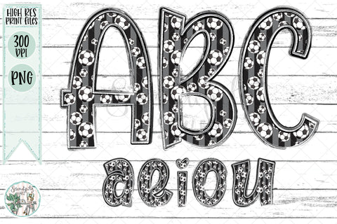 Soccer Doodle Alphabet Bundle Sublimation Serendipity and Art 