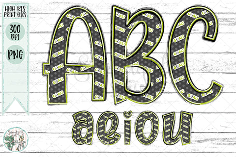 Soccer Doodle Alphabet Bundle Sublimation Serendipity and Art 