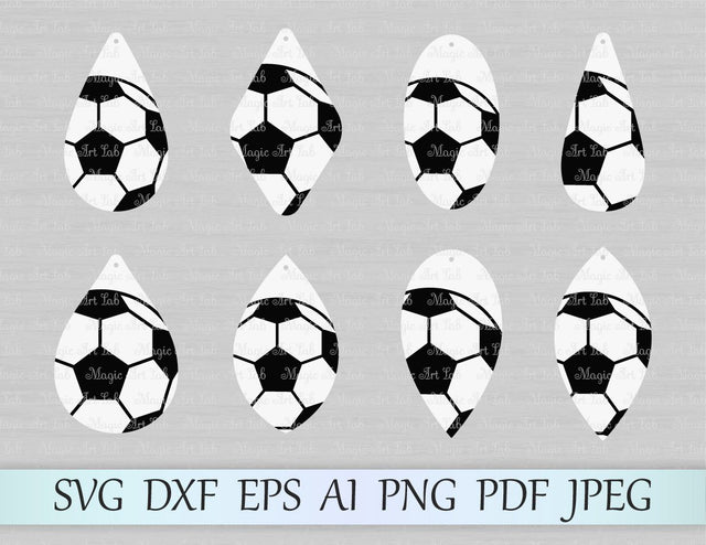Soccer earring templates cut files SVG MagicArtLab 