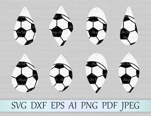 Soccer earring templates cut files SVG MagicArtLab 