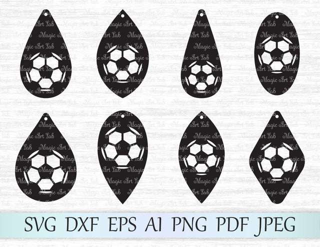 Soccer earrings cut files SVG MagicArtLab 