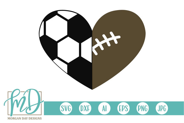 Soccer Football Heart SVG Morgan Day Designs 